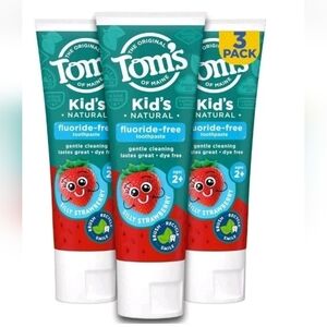 Tom's Kids Natural Toothpaste - Jelly Strawberry Flavor, 3 Pack